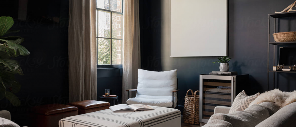 calming blue living room