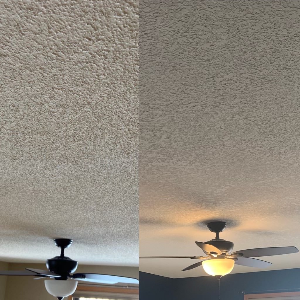 Popcorn Ceiling Removal Before and After Minneapolis Minnesota 